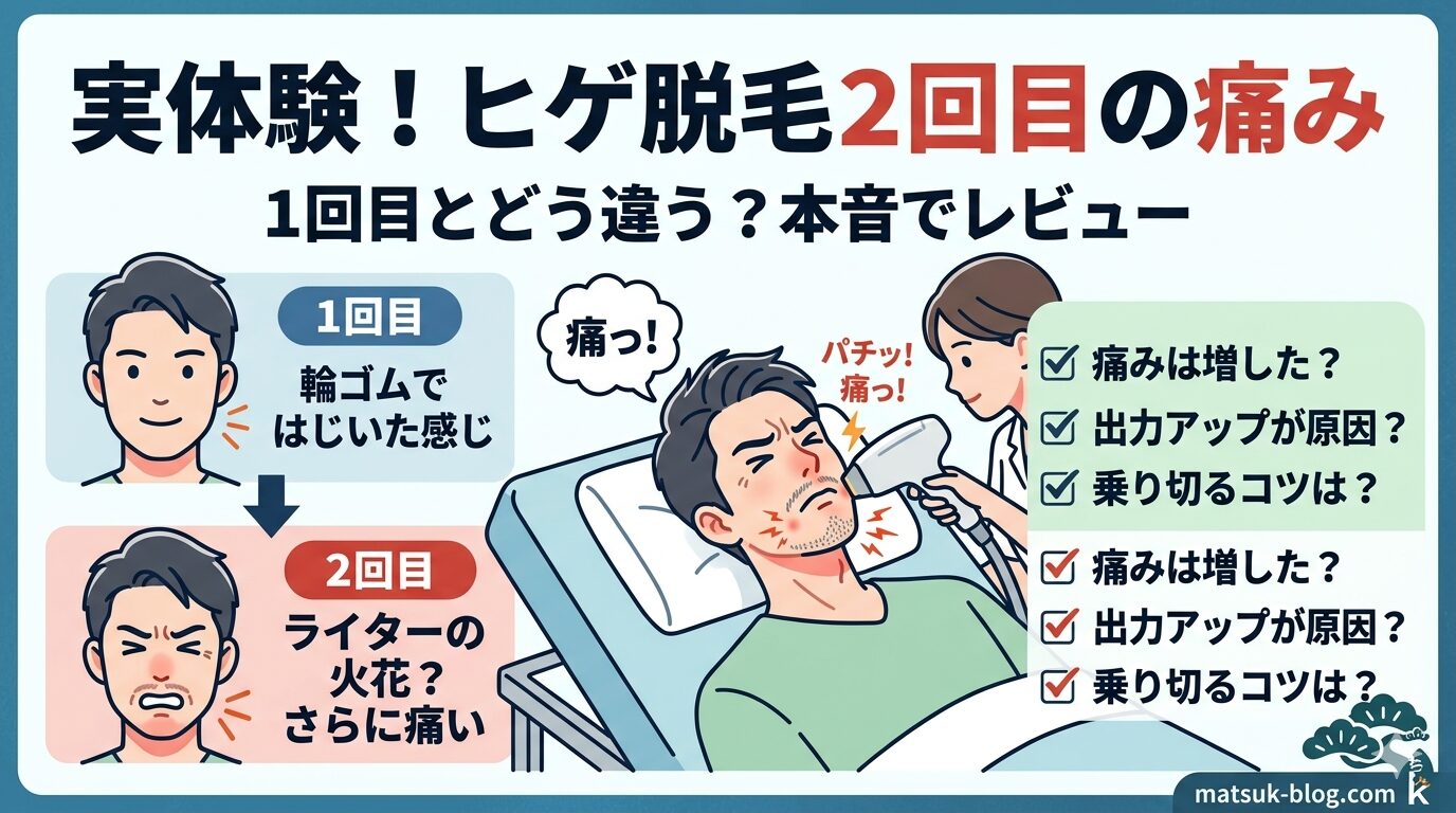 ヒゲ脱毛2回目の痛みはどのくらい？1回目との比較