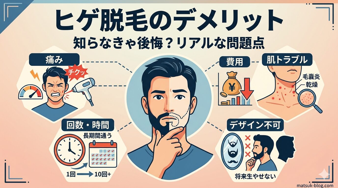 ヒゲ脱毛のデメリット5つ｜通ってわかったリアルな話