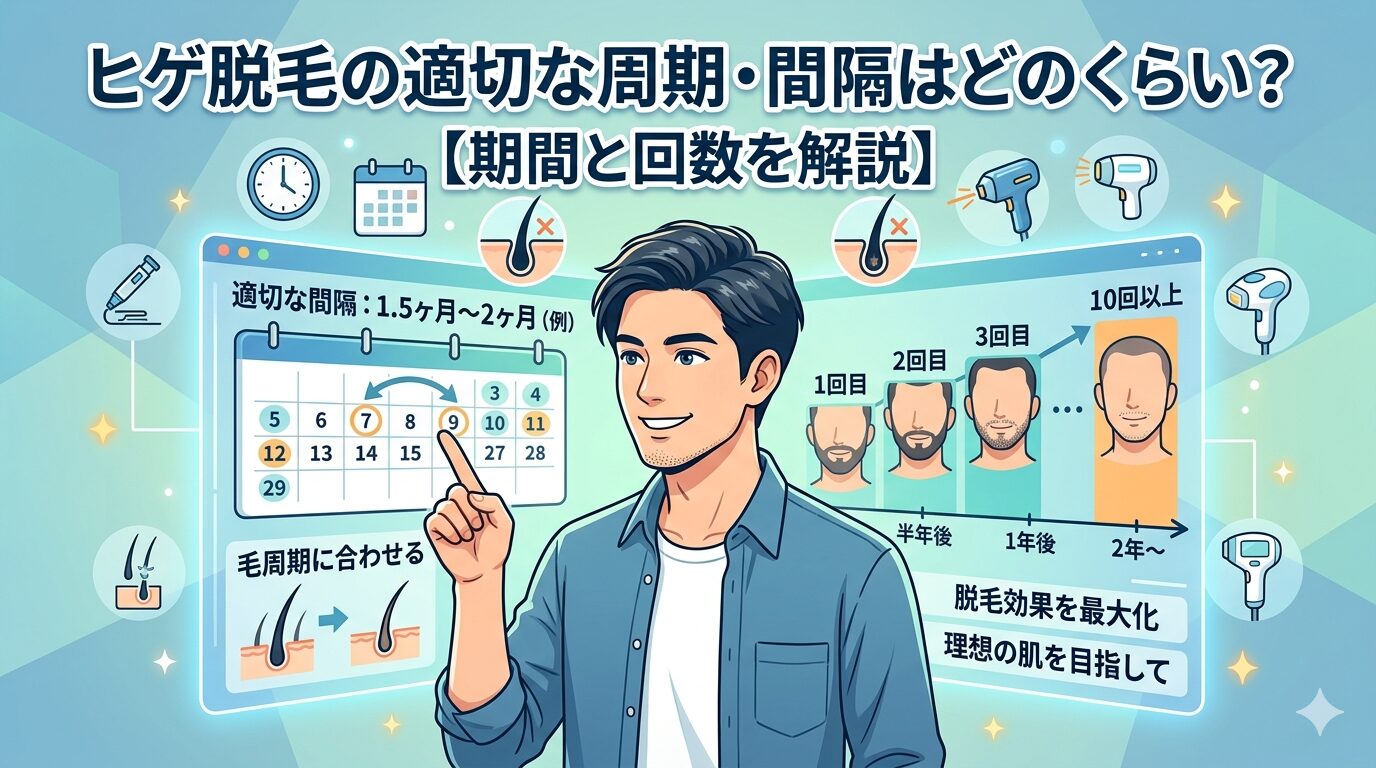ヒゲ脱毛の周期・間隔はどのくらいが正解？実体験で解説
