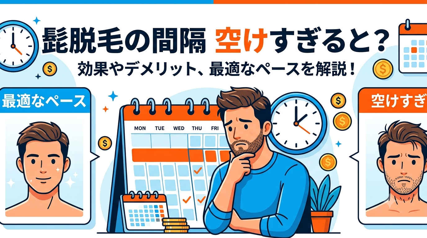 ヒゲ脱毛は間隔を空けすぎると効果が落ちる？1ヶ月→2ヶ月に間隔を変えて検証【実体験】